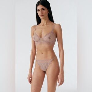 ELSE BELLA SOFT TRIANGLE BRA AND PANTY SET IN VINTAGE ROSE